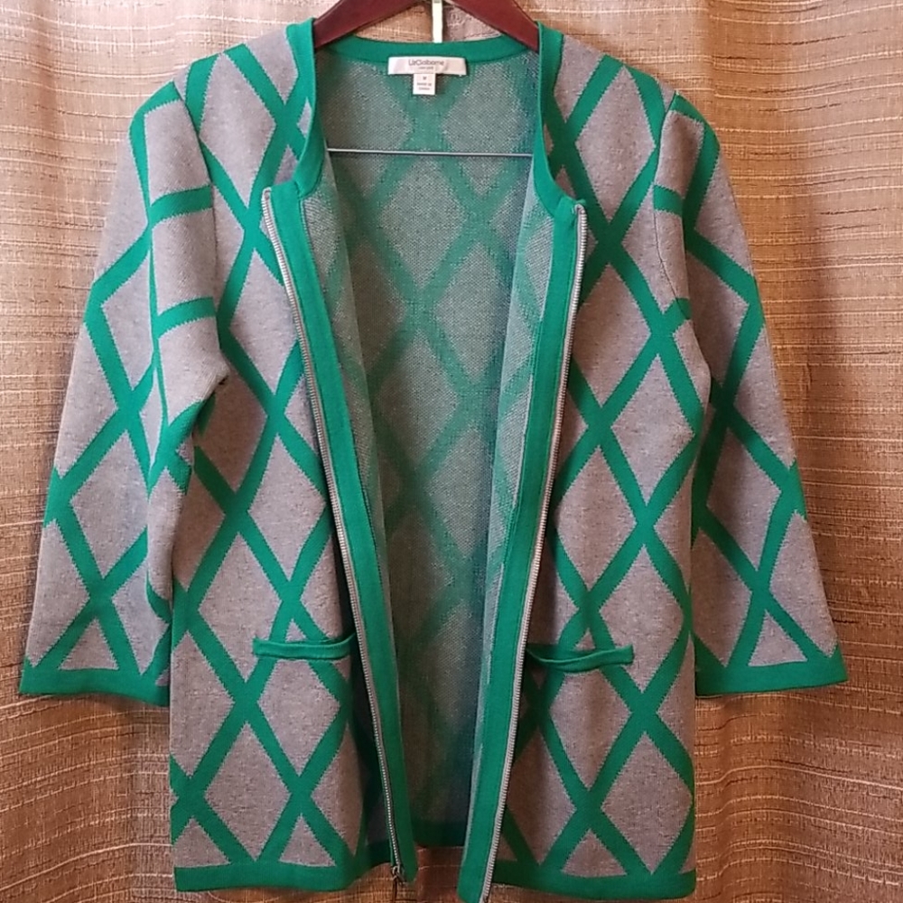 Liz Claiborne zip front cardigan